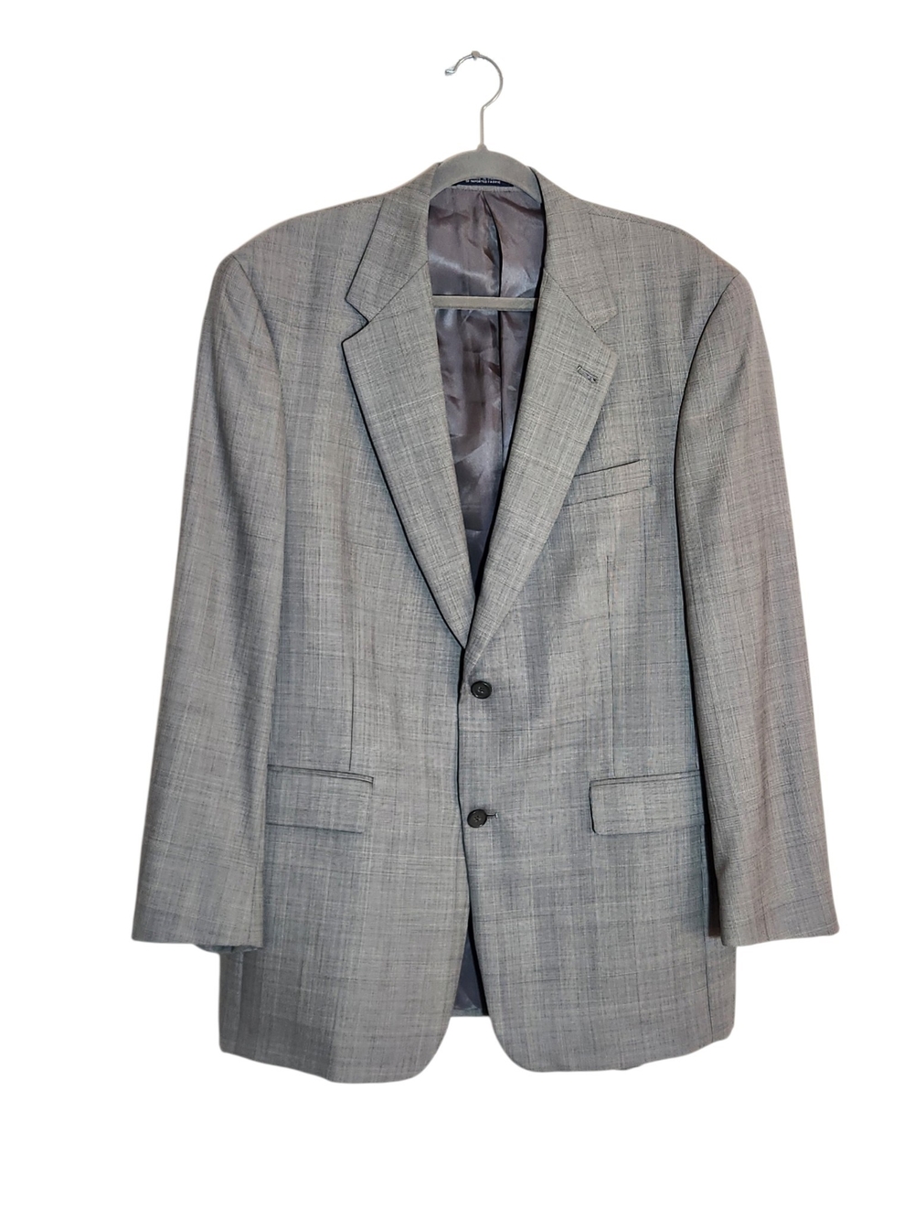 Austin Reed London Gray Plaid Sport Coat Blazer Size 42R Flaw